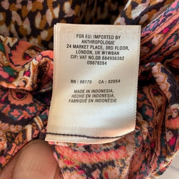 Anthro Maeve Miley Paisley Peasant Dress Size S - Picture 5 of 7